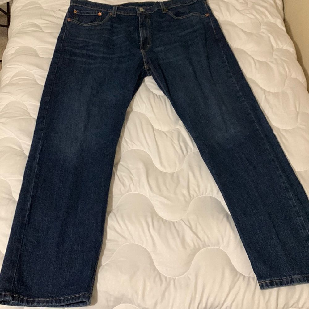 Levi's 505 blue jeans 40x29 inseam slightly altered